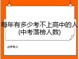 每年有多少考不上高中的人(中考落榜人数)