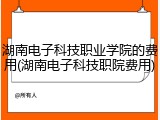 湖南电子科技职业学院的费用(湖南电子科技职院费用)