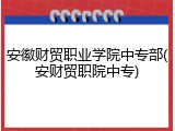安徽财贸职业学院中专部(安财贸职院中专)