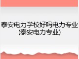 泰安电力学校好吗电力专业(泰安电力专业)