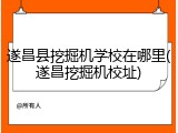 遂昌县挖掘机学校在哪里(遂昌挖掘机校址)