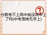 分数考不上高中就没高中上了吗(中考落榜无学上)