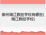 泰州靖江数控学校有哪些(靖江数控学校)