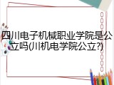 四川电子机械职业学院是公立吗(川机电学院公立?)