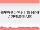 每年有多少考不上高中的孩子(中考落榜人数)