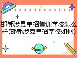 邯郸涉县单招集训学校怎么样(邯郸涉县单招学校如何)