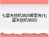 七星关挖机培训哪里有(七星关挖机培训)