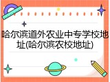哈尔滨道外农业中专学校地址(哈尔滨农校地址)