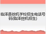 临泽县挖机学校招生电话号码(临泽挖机招生)