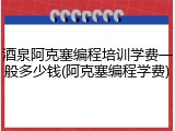 酒泉阿克塞编程培训学费一般多少钱(阿克塞编程学费)