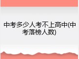 中考多少人考不上高中(中考落榜人数)