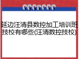 延边汪清县数控加工培训班技校有哪些(汪清数控技校)