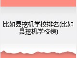 比如县挖机学校排名(比如县挖机学校榜)
