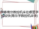 伊春南岔数控机床在哪里学比较快(南岔学数控机床快)