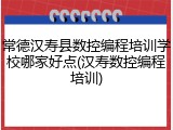 常德汉寿县数控编程培训学校哪家好点(汉寿数控编程培训)