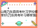 山南乃东县高考补习学校哪家好(乃东高考补习哪家强)