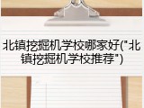 北镇挖掘机学校哪家好("北镇挖掘机学校推荐")