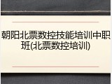 朝阳北票数控技能培训中职班(北票数控培训)