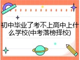 初中毕业了考不上高中上什么学校(中考落榜择校)