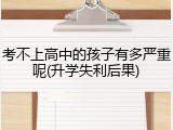 考不上高中的孩子有多严重呢(升学失利后果)