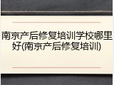 南京产后修复培训学校哪里好(南京产后修复培训)