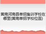 黄南河南县单招集训学校在哪里(黄南单招学校位置)
