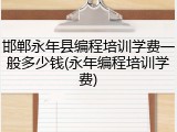 邯郸永年县编程培训学费一般多少钱(永年编程培训学费)