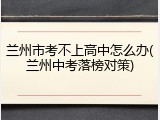 兰州市考不上高中怎么办(兰州中考落榜对策)