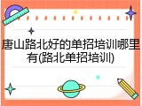 唐山路北好的单招培训哪里有(路北单招培训)