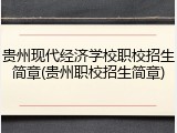 贵州现代经济学校职校招生简章(贵州职校招生简章)