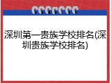 深圳第一贵族学校排名(深圳贵族学校排名)