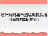 喀什疏附县单招培训机构推荐(疏附单招培训)