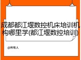 成都都江堰数控机床培训机构哪里学(都江堰数控培训)