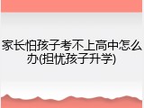 家长怕孩子考不上高中怎么办(担忧孩子升学)