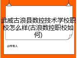 武威古浪县数控技术学校职校怎么样(古浪数控职校如何)