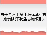 孩子考不上高中怎样填写志愿表格(落榜生志愿填报)