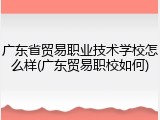 广东省贸易职业技术学校怎么样(广东贸易职校如何)