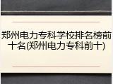 郑州电力专科学校排名榜前十名(郑州电力专科前十)