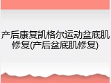 产后康复凯格尔运动盆底肌修复(产后盆底肌修复)
