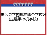 定远县学挖机在哪个学校好(定远学挖机学校)