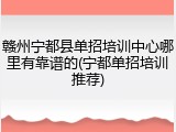 赣州宁都县单招培训中心哪里有靠谱的(宁都单招培训推荐)