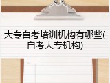 大专自考培训机构有哪些(自考大专机构)
