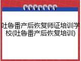 吐鲁番产后恢复师证培训学校(吐鲁番产后恢复培训)