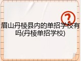 眉山丹棱县内的单招学校有吗(丹棱单招学校)