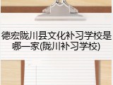 德宏陇川县文化补习学校是哪一家(陇川补习学校)