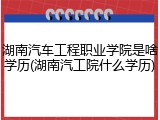 湖南汽车工程职业学院是啥学历(湖南汽工院什么学历)