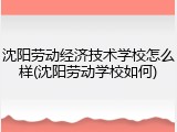 沈阳劳动经济技术学校怎么样(沈阳劳动学校如何)