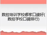 数控培训学校哪家口碑好(数控学校口碑排行)