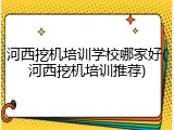 河西挖机培训学校哪家好(河西挖机培训推荐)