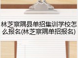 林芝察隅县单招集训学校怎么报名(林芝察隅单招报名)